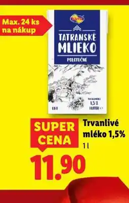 Lidl Trvanlivé mléko 1,5% nabídka