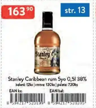 Stanley Caribbean rum 5yo 38%