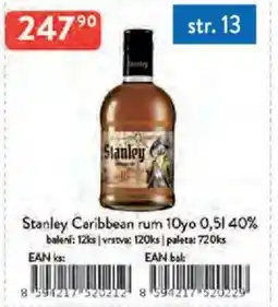 Qanto Stanley Caribbean rum 10yo 40% nabídka