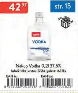 Qanto Nakup Vodka 37,5% nabídka
