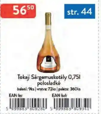 Qanto Tokaji Sárgamuskotály polosladké nabídka