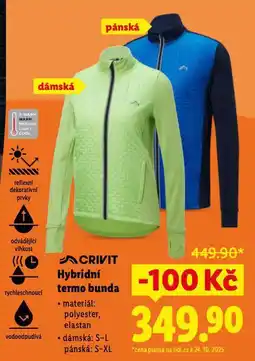 Lidl Crivit hybridní termo bunda nabídka