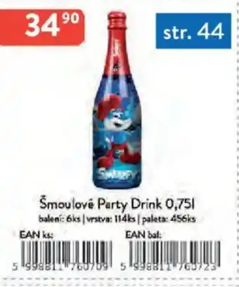 Qanto Šmoulové Party Drink nabídka