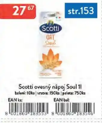 Qanto Scotti ovesný nápoj Soul nabídka