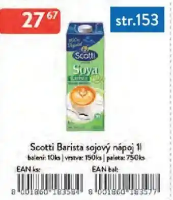 Qanto Scotti Barista sojový nápoj nabídka