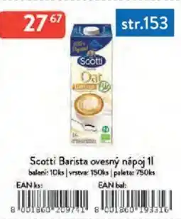 Qanto Scotti Barista ovesný nápoj nabídka