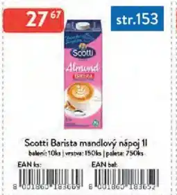 Qanto Scotti Barista mandlový nápoj nabídka