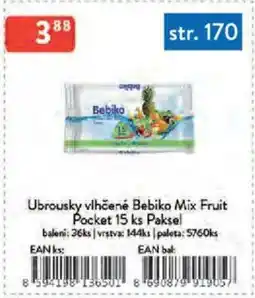 Qanto Ubrousky vlhčené Bebiko Mix Fruit Pocket Paksel nabídka