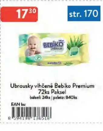 Qanto Ubrousky vlhčené Bebiko Premium Paksel nabídka