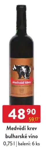 Qanto Medvědí krev bulharské víno nabídka