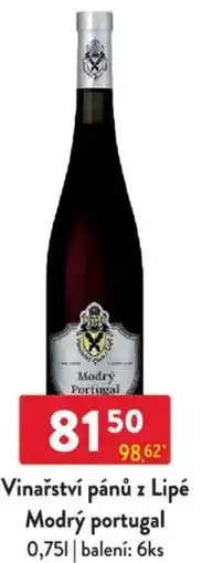 Qanto Vinařství pánů z Lipé Modrý Portugal nabídka