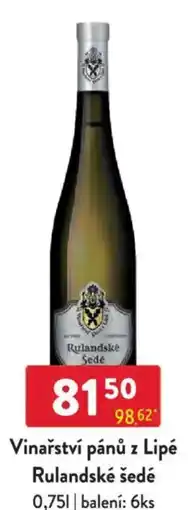 Qanto Vinařství pánů z Lipé Rulandské šedé nabídka