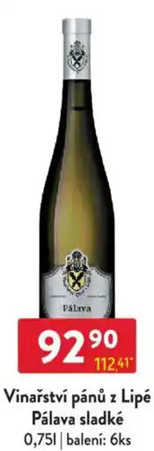 Qanto Vinařství pánů z Lipé Pálava sladké nabídka