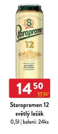 Qanto Staropramen 12 světlý ležák nabídka