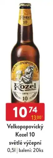 Qanto Velkopopovický Kozel 10 světlé výčepní nabídka