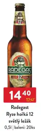 Qanto Radegast Ryze hořká 12 světlý ležák nabídka