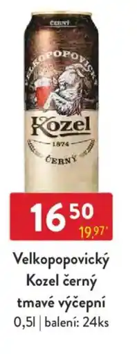 Qanto Velkopopovický Kozel černý tmavé výčepní nabídka