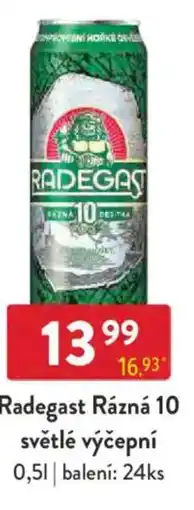 Qanto Radegast Rázná 10 světlé výčepní nabídka