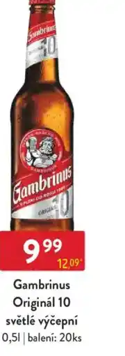 Qanto Gambrinus Originál 10 světlé výčepní nabídka