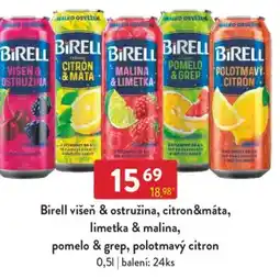 Qanto Birell višeň & ostružina, citron&máta, limetka & malina, pomelo & grep, polotmavý citron nabídka