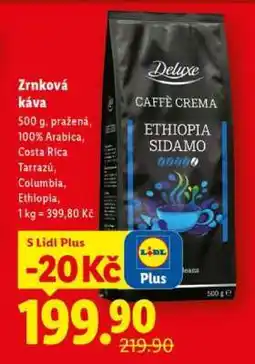 Lidl Deluxe Caffè Crema Ethiopia Sidamo nabídka
