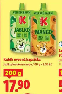 Lidl Kubík ovocná kapsička nabídka