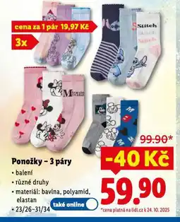 Lidl Ponožky nabídka