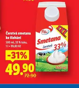 Lidl Čerstvá smetana ke šlehání nabídka