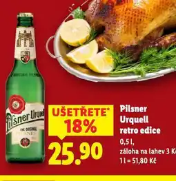 Lidl Pivo pilsner urquell retro edice nabídka