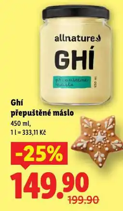 Lidl Ghí přepuštěné máslo nabídka
