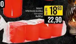 Jip Admit hřbitovní svíčka červená 4 x 50 g nabídka