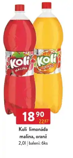 Qanto Koli limonáda malina, oranž nabídka