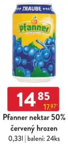Qanto Pfanner nektar 50% červený hrozen nabídka