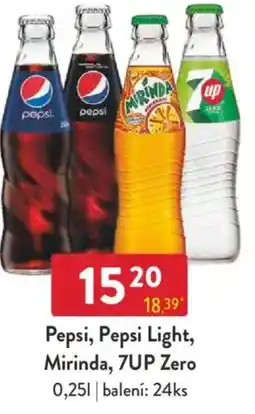 Qanto Pepsi, Pepsi Light, Mirinda, 7UP Zero nabídka