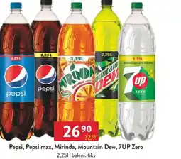Qanto Pepsi, Pepsi max, Mirinda, Mountain Dew, 7UP Zero nabídka