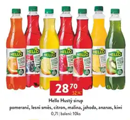 Qanto Hello Hustý sirup pomeranč, lesní směs, citron, malina, jahoda, ananas, kiwi nabídka