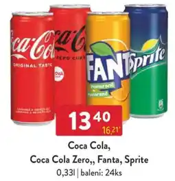 Qanto Coca Cola, Coca Cola Zero,, Fanta, Sprite nabídka