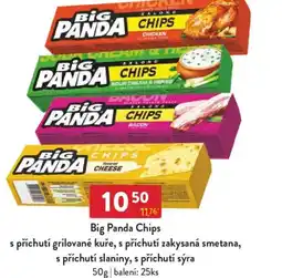 Qanto Big Panda Chips s příchutí grilované kuře, s příchutí zakysaná smetana, s příchutí slaniny, s příchutí sýra nabídka