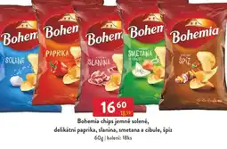 Qanto Bohemia chips jemně solené, delikátní paprika, slanina, smetana a cibule, špíz nabídka