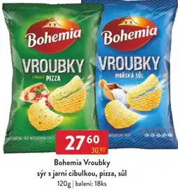 Qanto Bohemia Vroubky sýr s jarní cibulkou, pizza, sůl nabídka