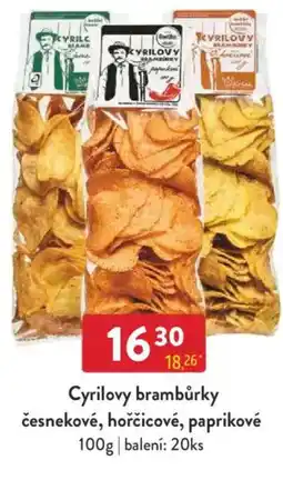 Qanto Cyrilovy brambůrky česnekové, hořčicové, paprikové nabídka