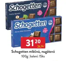 Qanto Schogetten mléčná, nugátová nabídka