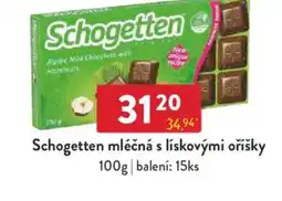 Qanto Schogetten mléčná s lískovými oříšky nabídka
