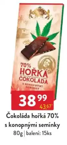 Qanto Čokoláda hořká 70% s konopnými semínky nabídka