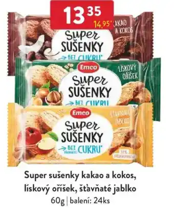 Qanto Super sušenky kakao a kokos, lískový oříšek, šťavňaté jablko nabídka