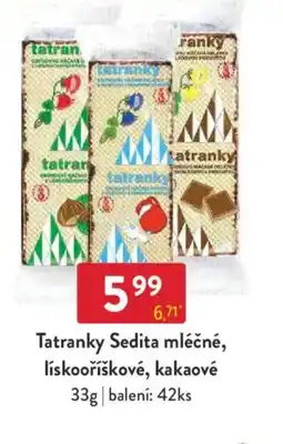 Qanto Tatranky Sedita mléčné, lískooříškové, kakaové nabídka