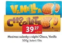 Qanto Maximax sušenky s náplní Choco, Vanilla nabídka