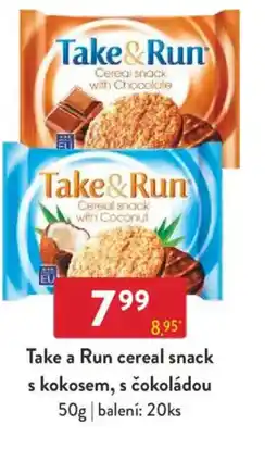 Qanto Take a Run cereal snack s kokosem, s čokoládou nabídka
