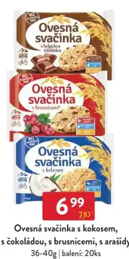 Qanto Ovesná svačinka s kokosem, s čokoládou, s brusnicemi, s arašídy nabídka