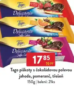 Qanto Tago piškoty s čokoládovou polevou jahoda, pomeranč, třešeň nabídka